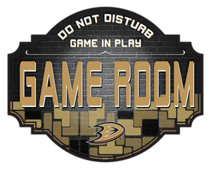 Anaheim Ducks Game Room Wood Tavern Sign -12"