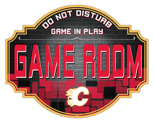 Calgary Flames Game Room Wood Tavern Sign -24"