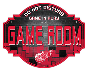 Detroit Red Wings Game Room Wood Tavern Sign -12"
