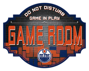 Edmonton Oilers Game Room Wood Tavern Sign -24"