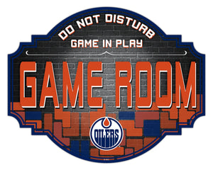 Edmonton Oilers Game Room Wood Tavern Sign -12"