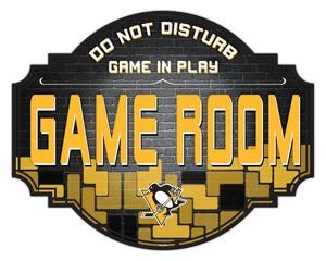 Pittsburgh Penguins Game Room Wood Tavern Sign -24"