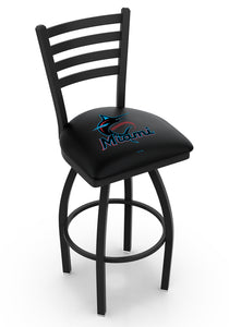 Miami Marlins Swivel Counter Stool with Black Wrinkle Finish - 25"