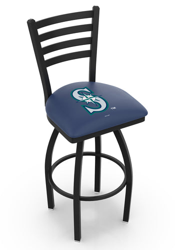 Seattle Mariners Swivel Counter Stool with Black Wrinkle Finish - 30