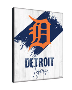 Detroit Tigers Wordmark Canvas Wall Art - 24"x32"