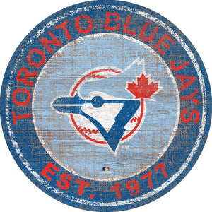 Toronto Blue Jays Heritage Logo Round Wood Sign - 24"