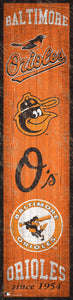 Baltimore Orioles Heritage Banner Wood Sign - 6"x24"