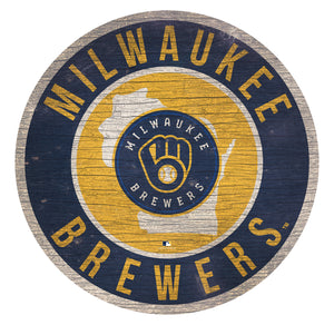 Milwaukee Brewers Circle State Sign - 12"