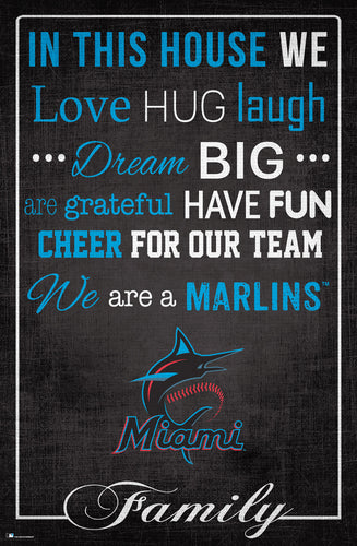 Miami Marlins In This House  Wood Sign - 17
