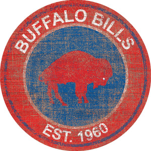 Buffalo Bills Heritage Logo Round Sign - 24"