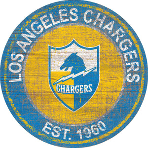 Los Angeles Chargers Heritage Logo Round Sign - 24"