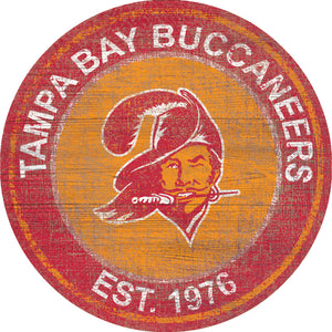 Tampa Bay Buccaneers Heritage Logo Round Sign - 24"