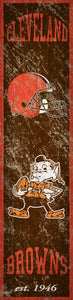 Cleveland Browns Heritage Banner Vertical Sign - 6"x24"