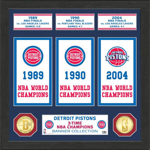 Detroit Pistons Banner Bronze Coin Photo Mint