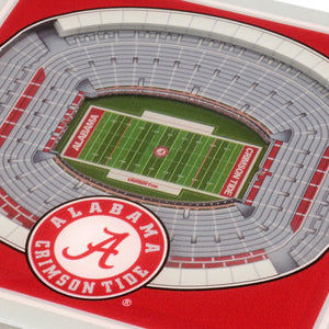 NCAA fan gear Alabama Crimson Tide coaster set close-up on football stadium from Sports Fanz