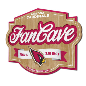 Arizona Cardinals 3D Fan Cave Wood Sign
