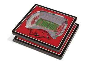 Arkansas Razorbacks 3D StadiumViews Coaster Set