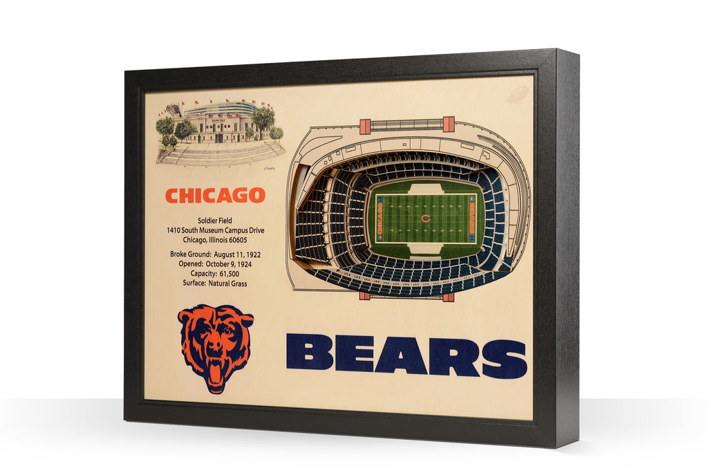 Chicago Bears 25 Layer StadiumViews 3D Wall Art