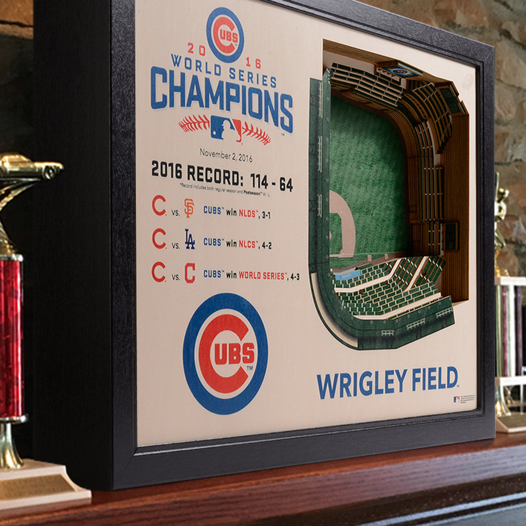 Chicago Cubs World Series Champions 2016 3D Metal Artwork Hex Head Art