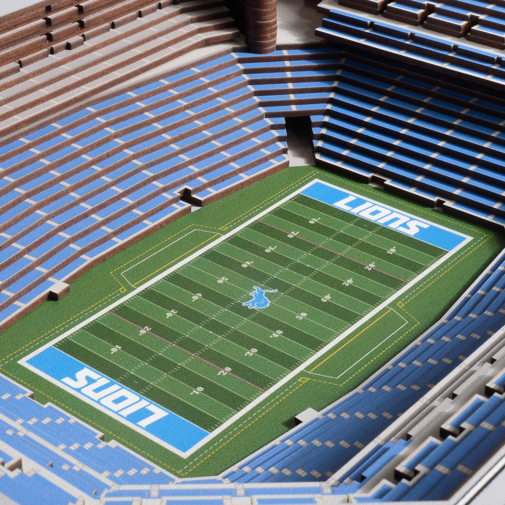 Detroit Lions, 3D Stadium View, Ford Field, Wall Art