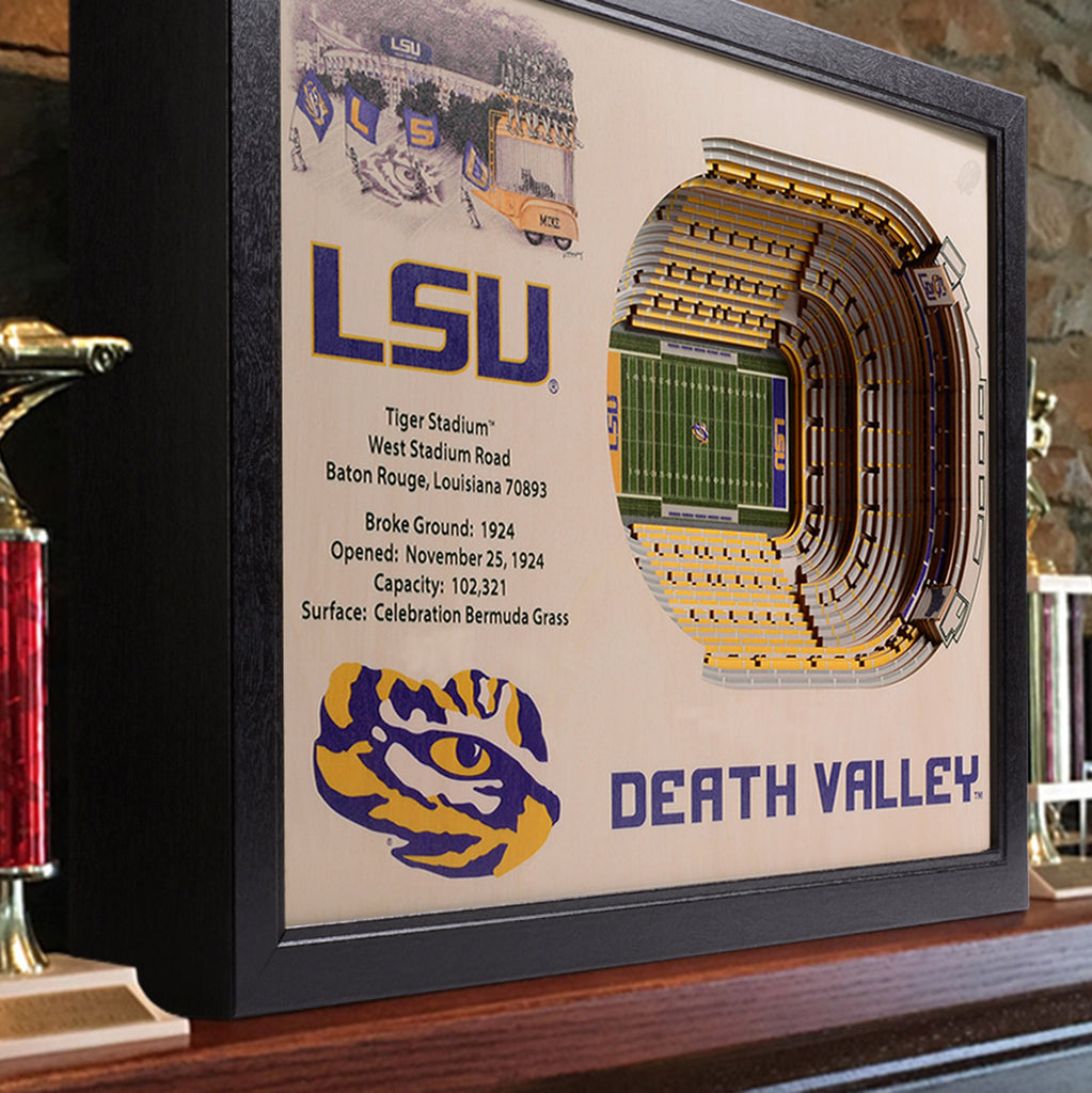 LSU Tigers Stadiumview 3D Wall Art Tigers Stadium Sports Fanz