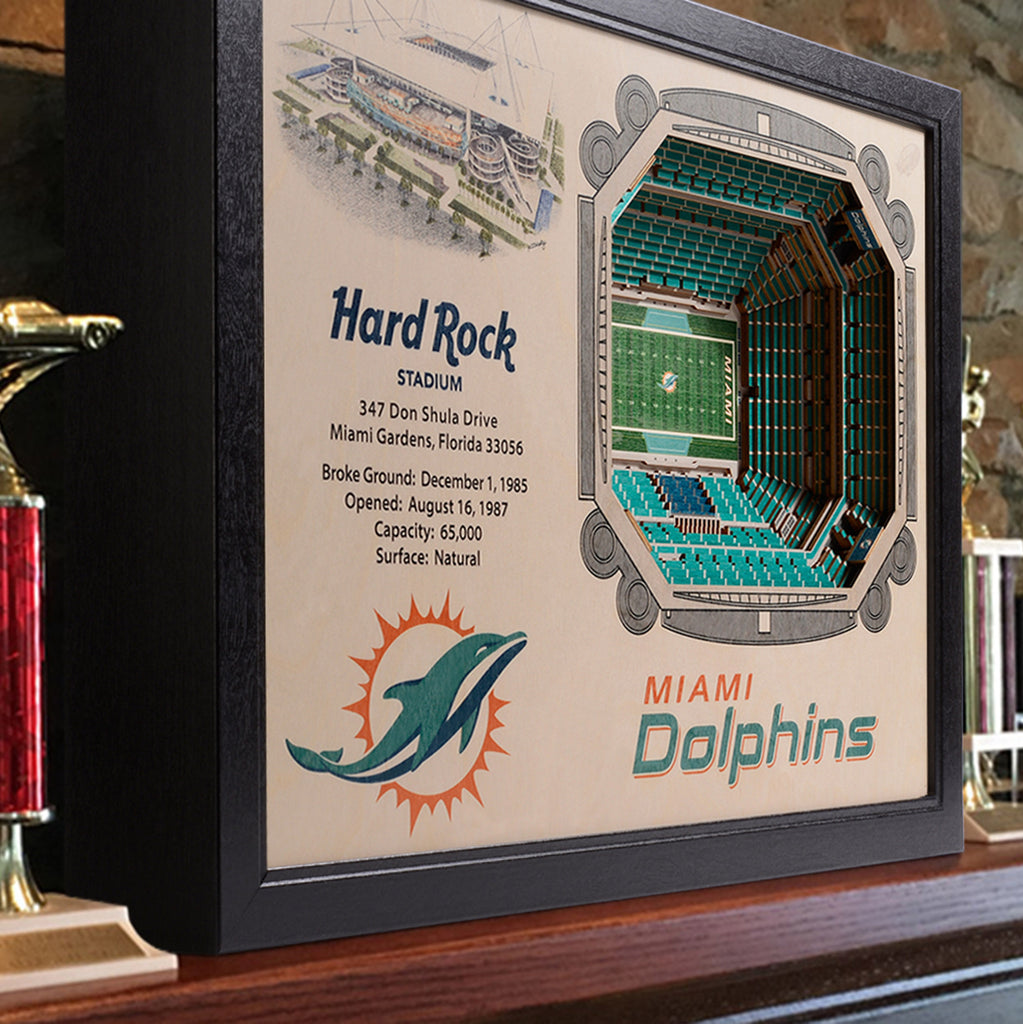 Hard Rock Stadium Print, Artist Drawn Football Stadium, Miami Dolphins  Football – fine-art-print – 8-x-8