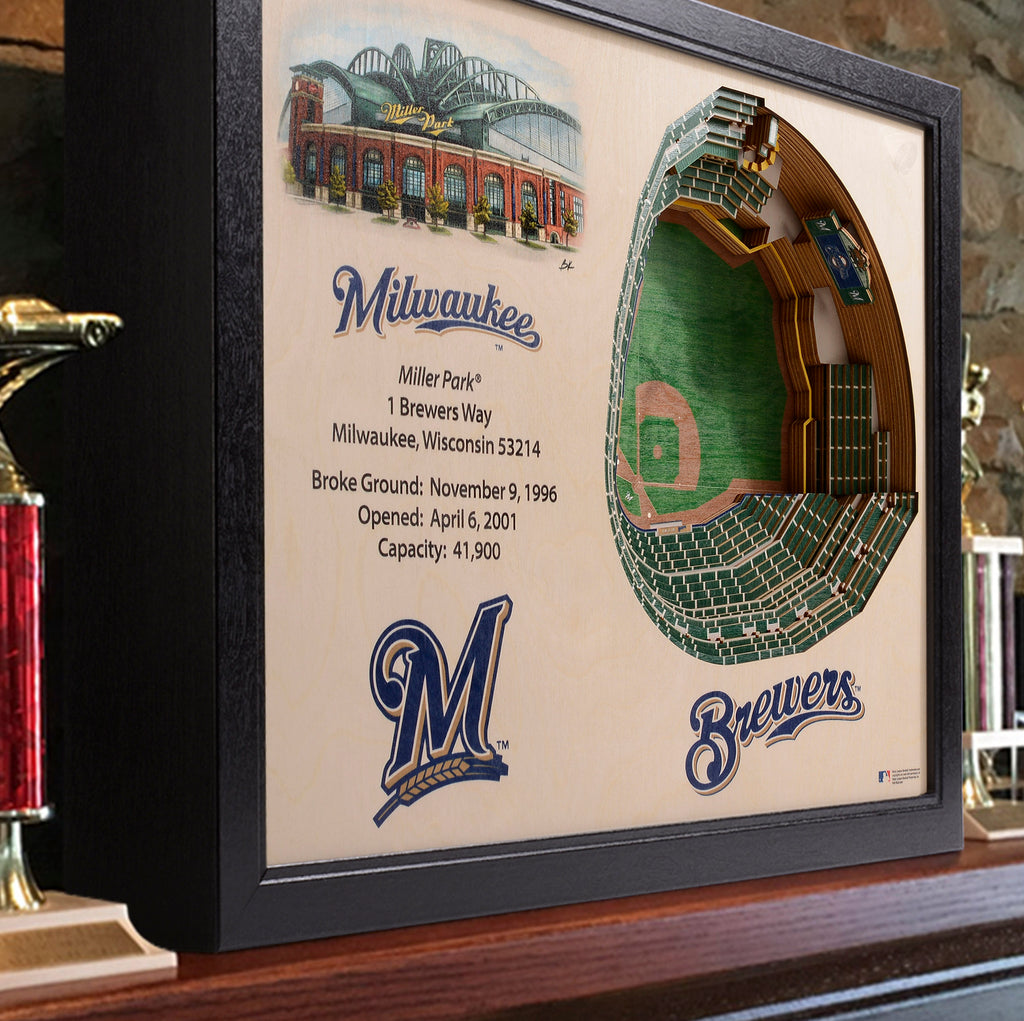 8 x 32 MLB Milwaukee Brewers 3D Stadium Banner