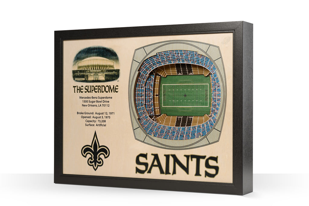 New Orleans Saints Mercedes-Benz Superdome Stadiumview 3D Wall Art – Sports  Fanz