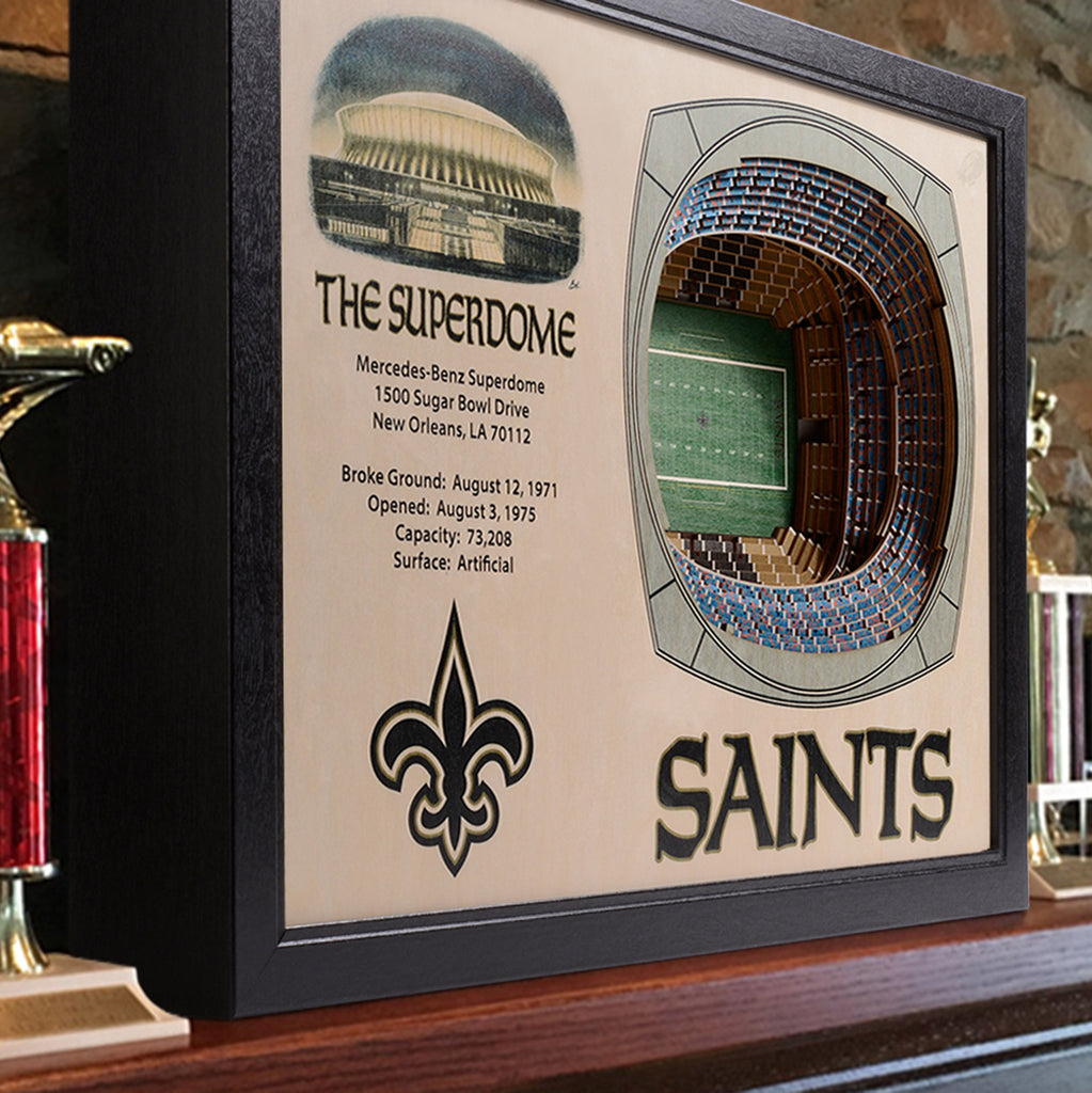 New Orleans Saints Mercedes-Benz Superdome Stadiumview 3D Wall Art – Sports  Fanz