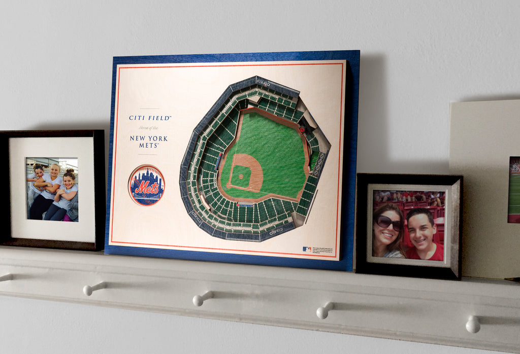 YouTheFan MLB New York Mets Wooden 8 in. x 32 in. 3D Stadium