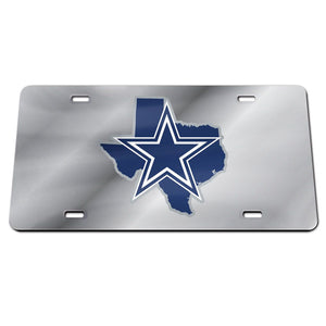 Dallas Cowboys State Chrome Acrylic License Plate