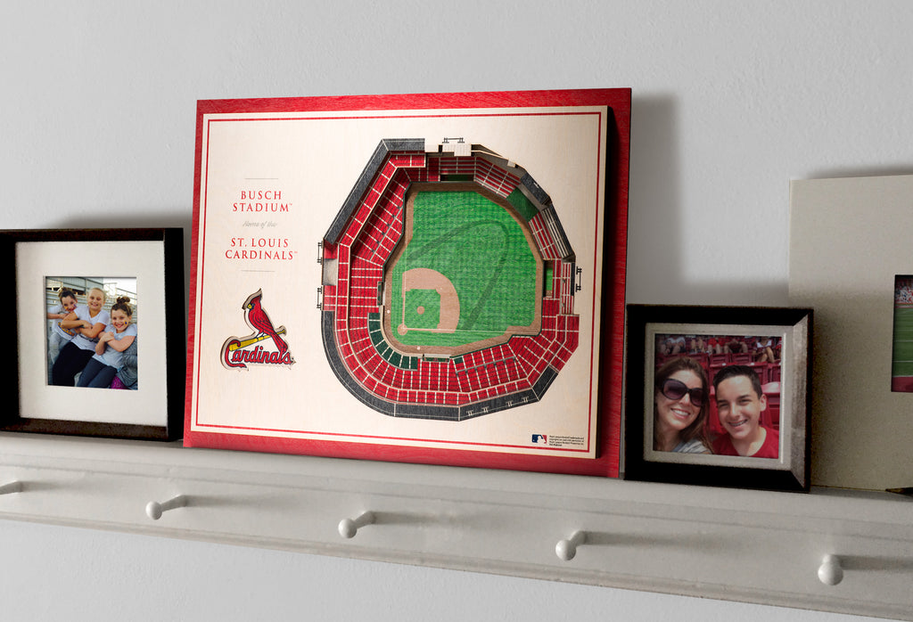 St. Louis Cardinals Busch Stadium Frame with Game Used Baseball