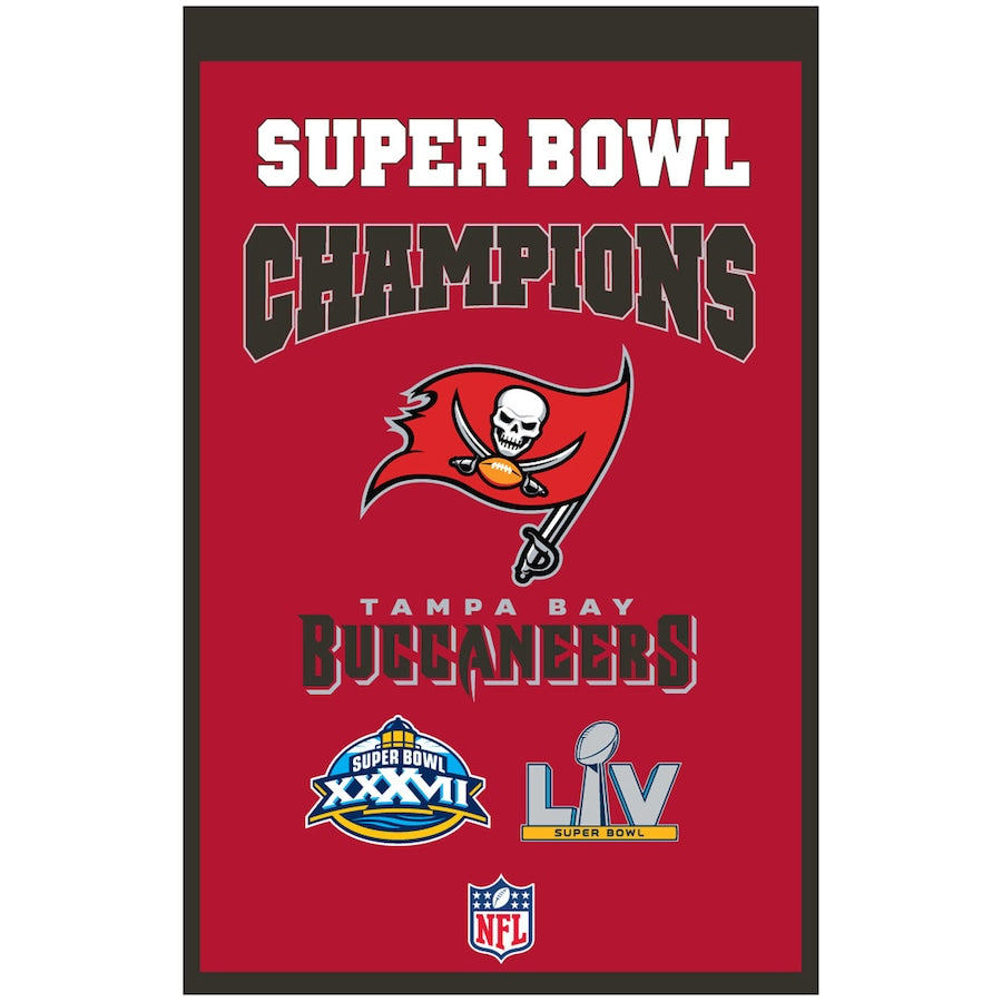 Tampa Bay Buccaneers 2-Time Super Bowl Champions Banner