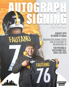 Sports Fanz Brings You Another Exciting Event: Steelers 2024 First Round Draft Pick Troy Fautanu Autograph Signing at Washington Crown Center