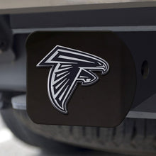Atlanta Falcons Chrome Emblem On Black Hitch Cover