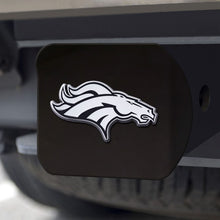 Denver Broncos Chrome Emblem On Black Hitch Cover