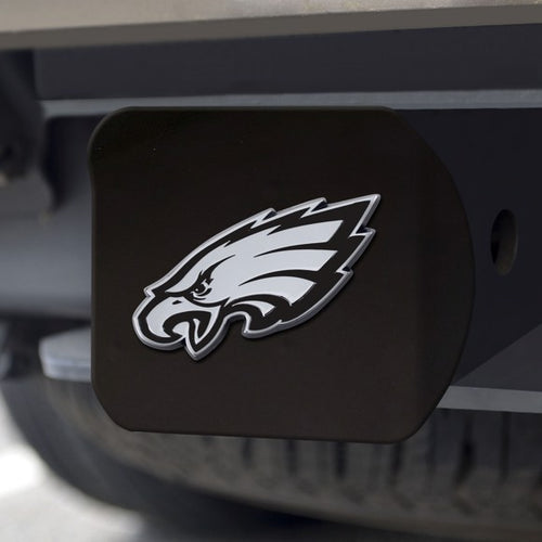 Philadelphia Eagles Chrome Emblem On Black Hitch Cover