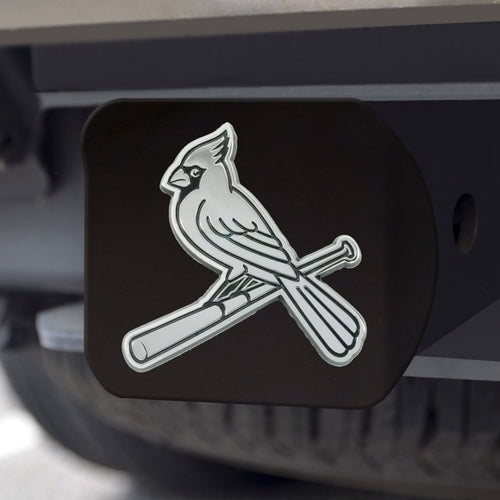 St. Louis Cardinals Chrome Emblem On Black Hitch Cover w/ Bat