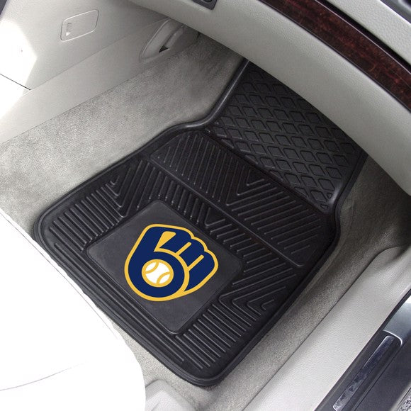 Milwaukee Brewers 2-pc Vinyl Car Mat Set - 18x27