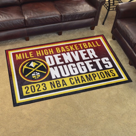 Denver Nuggets Brown Framed 2023 NBA Finals Champions Logo Jersey Display Case