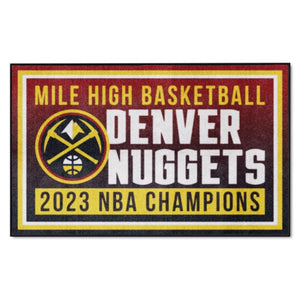Denver Nuggets 2023 NBA Finals Champions Plush Area Rug - 4'x 6'