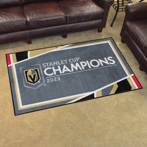 Vegas Golden Knights 2023 Stanley Cup Champions Plush Area Rug 4' x 6'