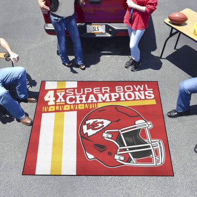 Kansas City Chiefs 4 - Time Super Bowl Champions Dynasty Tailgater Area Rug - 60