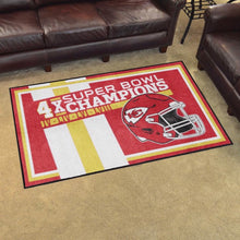 Kansas City Chiefs 4- Time Super Bowl Champions Dynasty Rug - 4'x6'