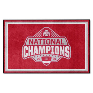 Ohio State Buckeyes 2024 CFP National Champions Plush Rug 4'x6'