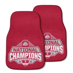 Ohio State Buckeyes 2024 CFP National Champions 2-piece Carpet Car Mats