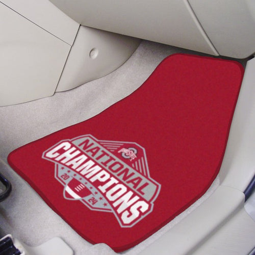 Ohio State Buckeyes 2024 CFP National Champions 2-piece Carpet Car Mats