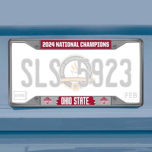 Ohio State Buckeyes 2024 CFP National Champions Chrome License Plate Frame