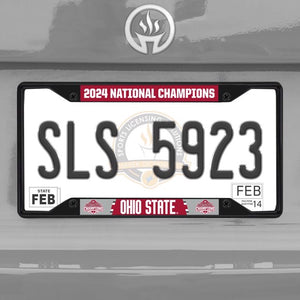 Ohio State Buckeyes 2024 CFP National Champions Black License Plate Frame