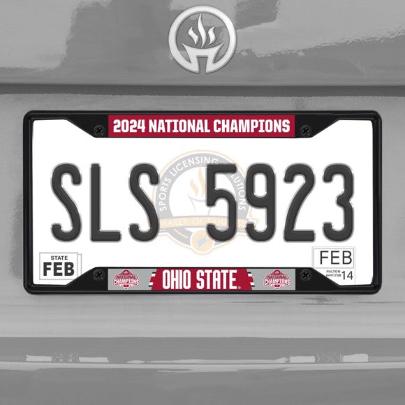 Ohio State Buckeyes 2024 CFP National Champions Black License Plate Frame